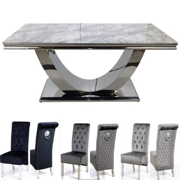 Marble Dining Table With Chairs Multiple colours Cash on delivery _ Order Now