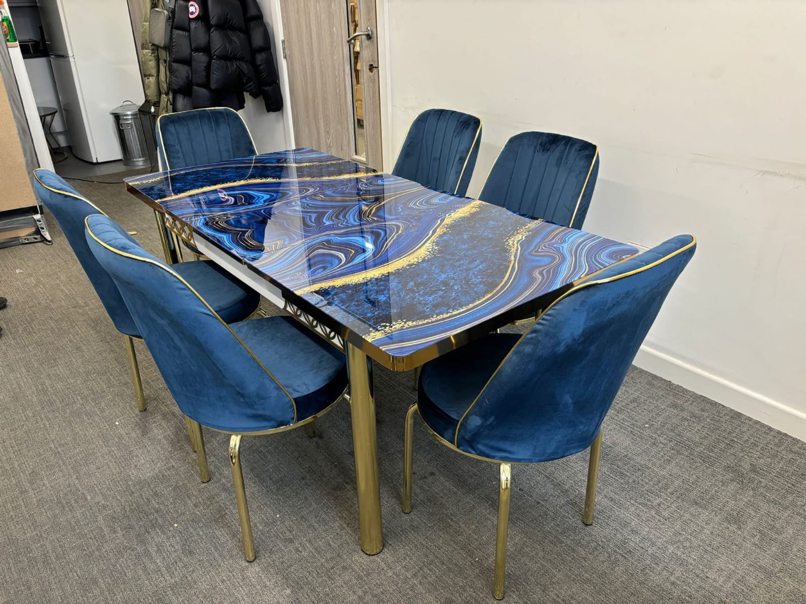 Modern Dining Table with 6 Chairs – Stylish & Durable Dining Set