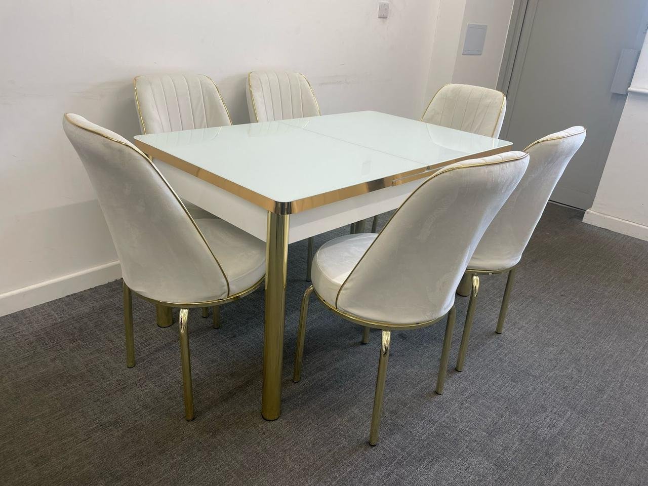 Modern Dining Table with 6 Chairs – Stylish & Durable Dining Set