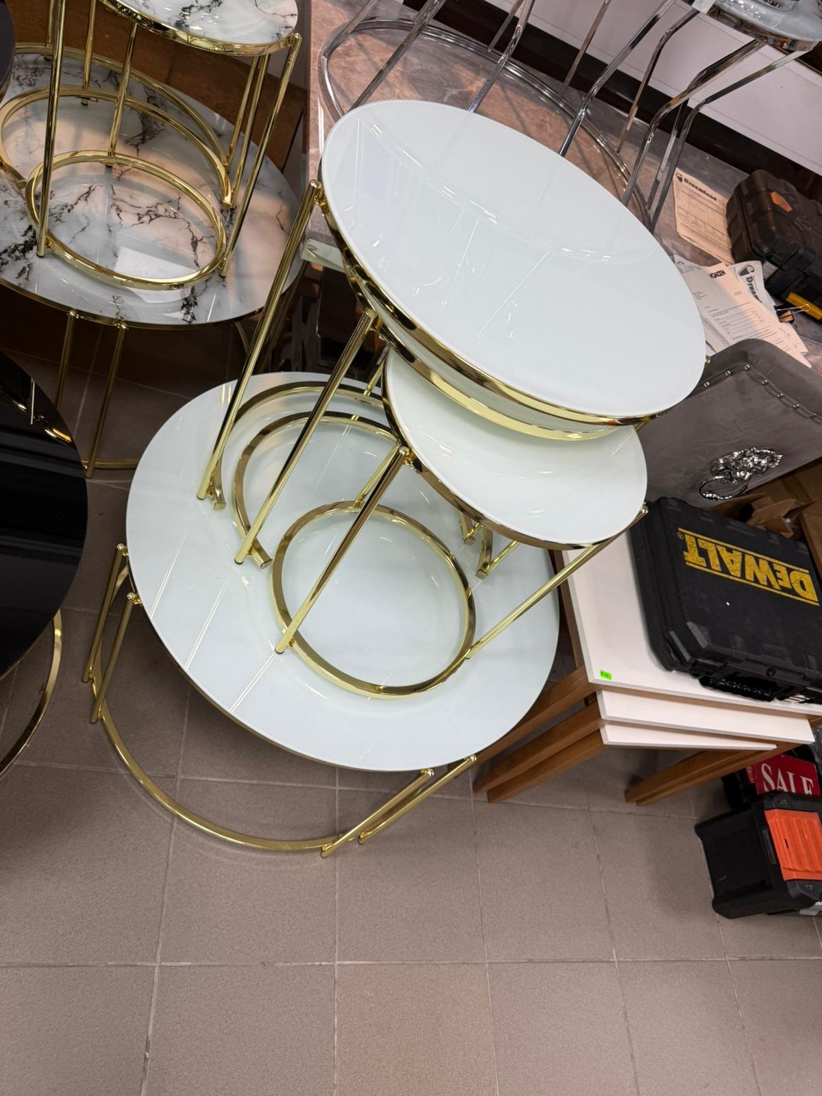 Brand new coffee table sets | Round high glossy nesting coffee table Free home delivery