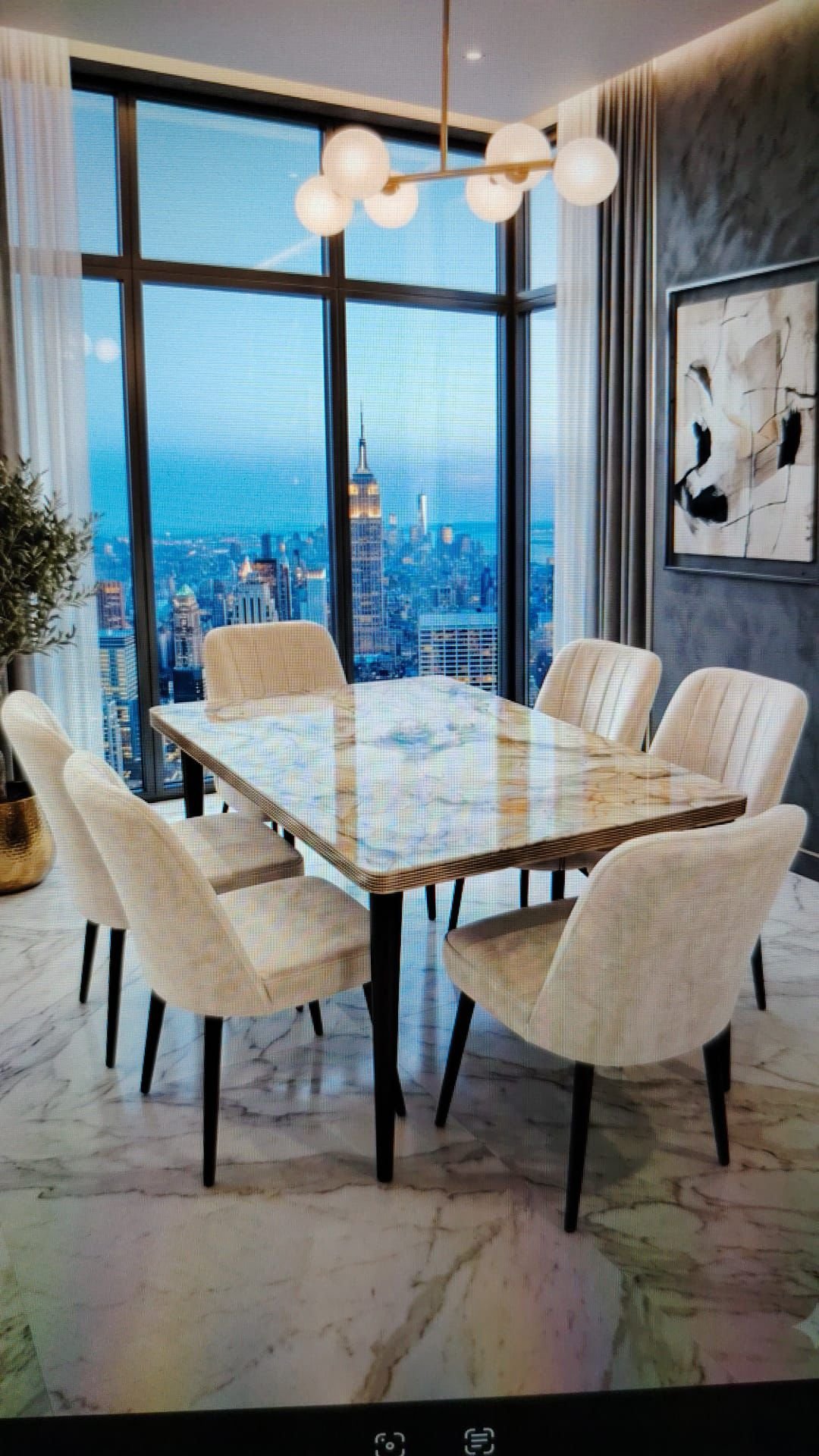 Modern Dining Table with 6 Chairs – Stylish & Durable Dining Set