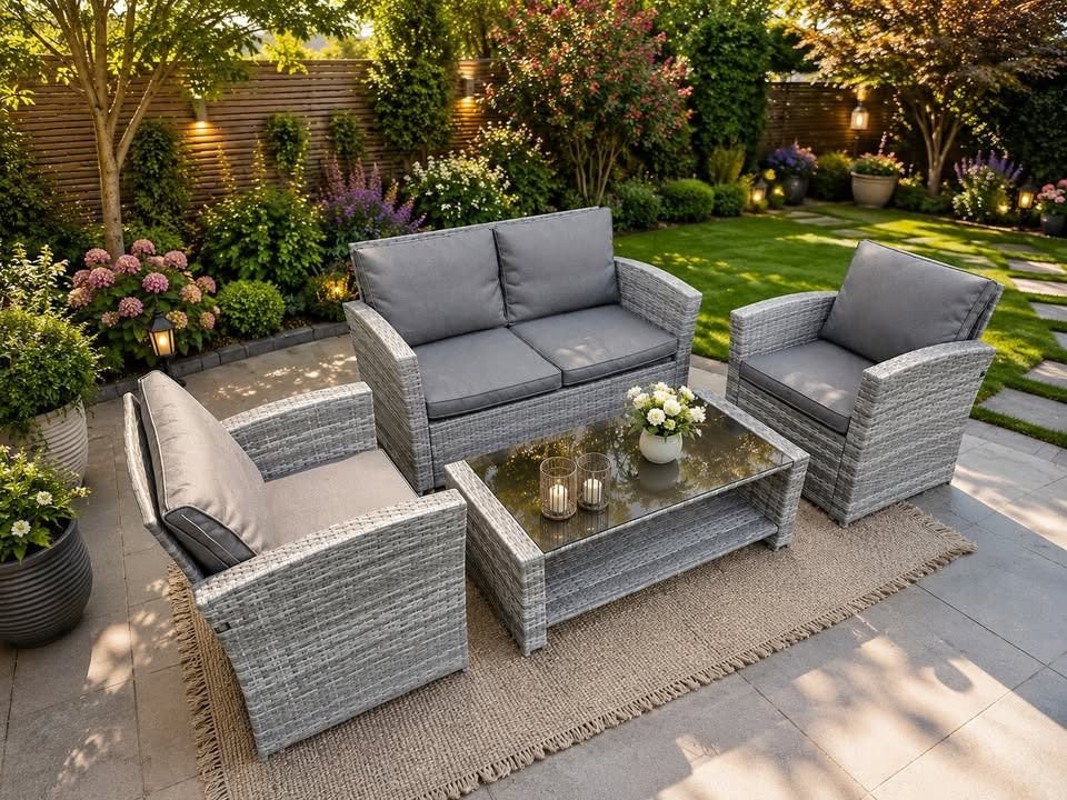 Garden Furniture Only Full Set  UK – Modern Outdoor Patio Dining & Lounge Set
