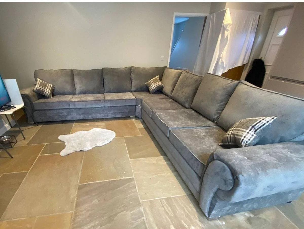Verona 7 Seater Corner Sofa – Modern Large Fabric Corner Sofa