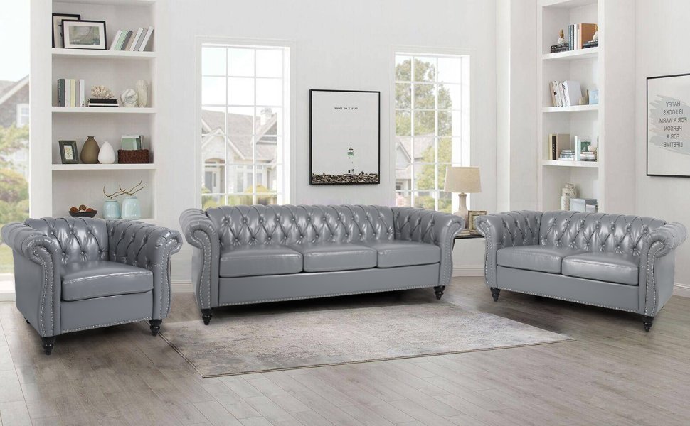Chesterfield Leather Sofa – Luxury Handmade Leather Sofa for Living Room