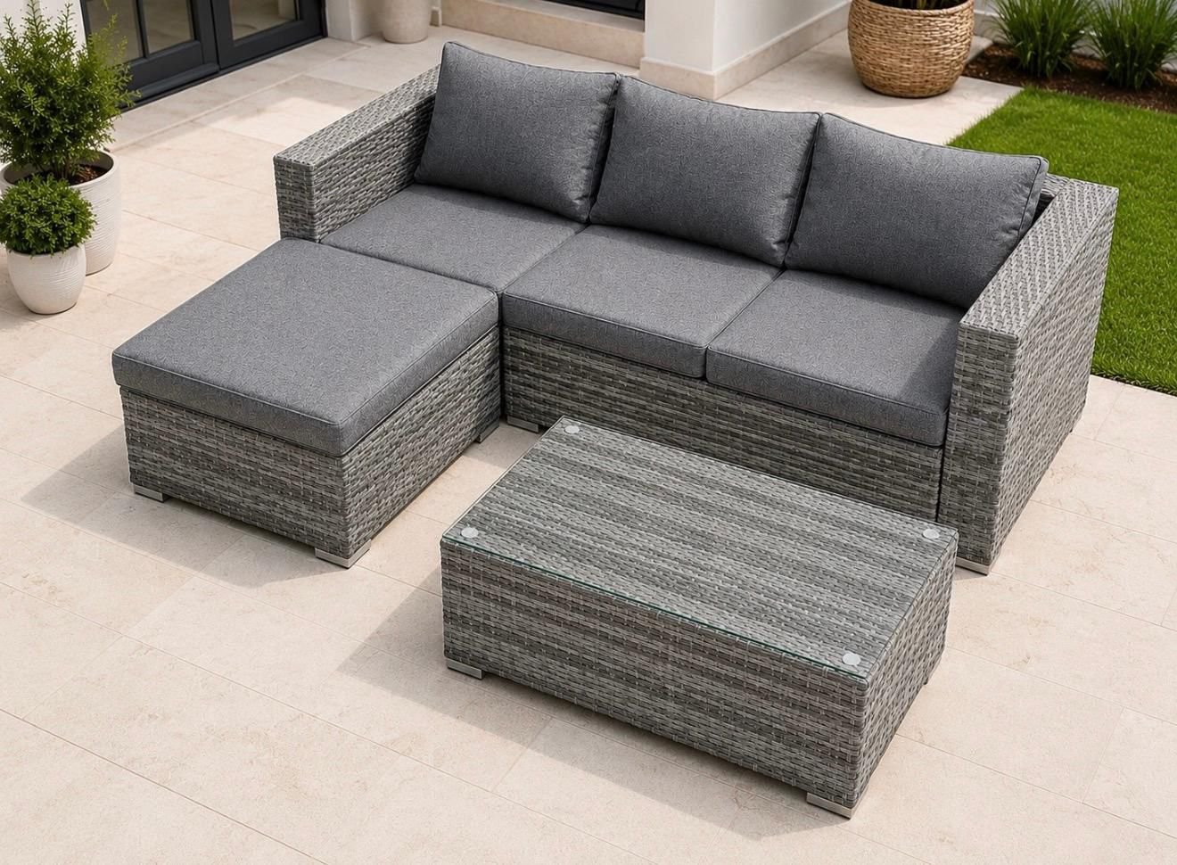 L Shape Garden Sofa – Outdoor Corner Garden Lounge Set
