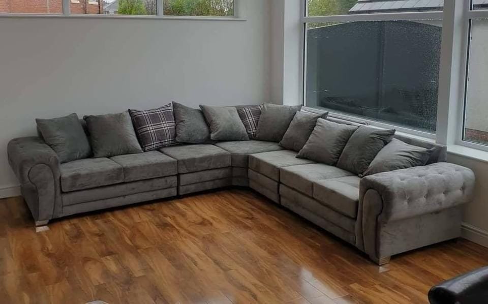 Verona 7 Seater Corner Sofa – Modern Large Fabric Corner Sofa