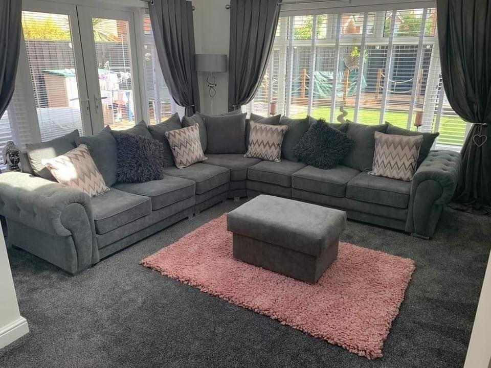 Verona 7 Seater Corner Sofa – Modern Large Fabric Corner Sofa